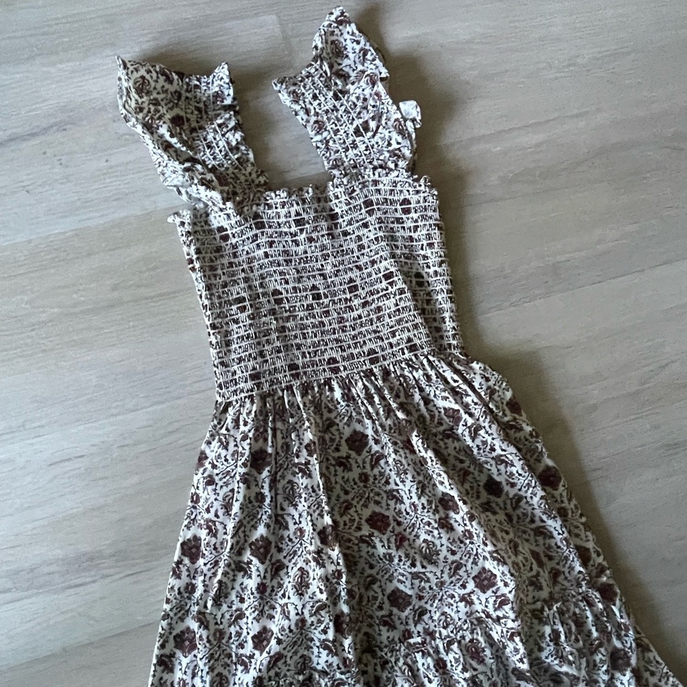 O.P.T Floral Smocked Waist Midi Dress